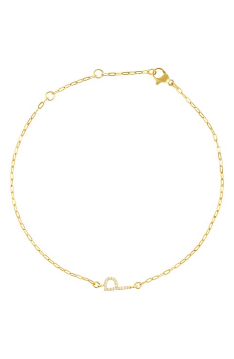 Pavé Cubic Zirconia Initial Anklet