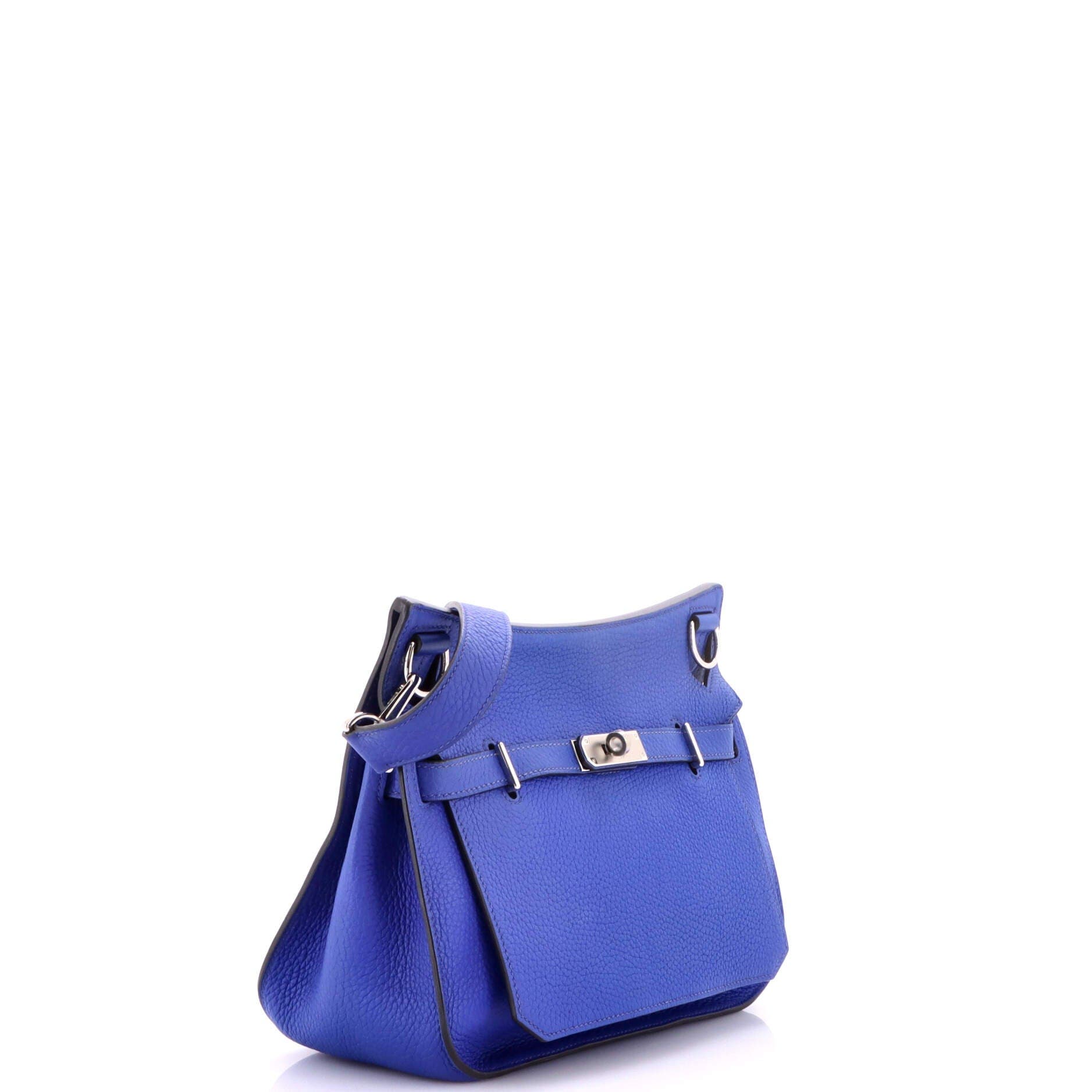 Pre-Owned Hermes Jypsiere Bag Clemence 28, Alternate, color, Bleu Electrique