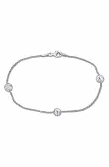 DELMAR 6mm Ball Station Chain Bracelet