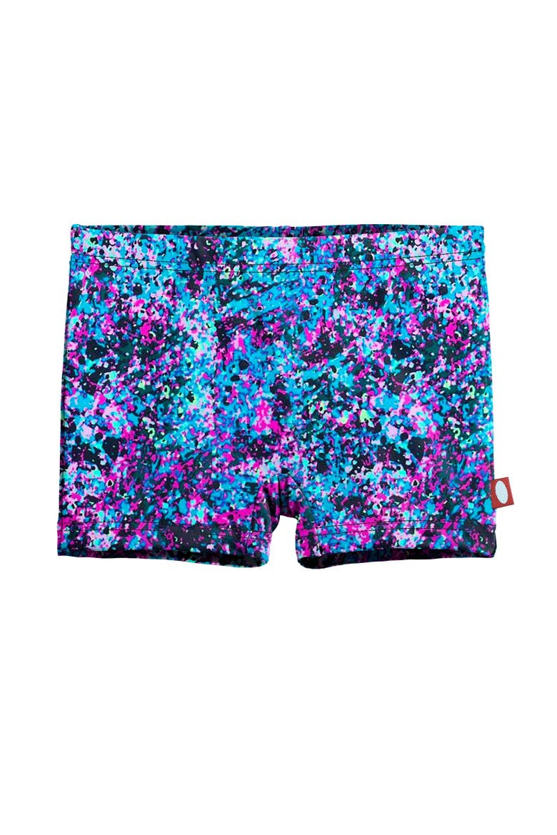 Girls UPF 50+ Quick-Dry Swim Boy Shorts, Main, color, Splatter