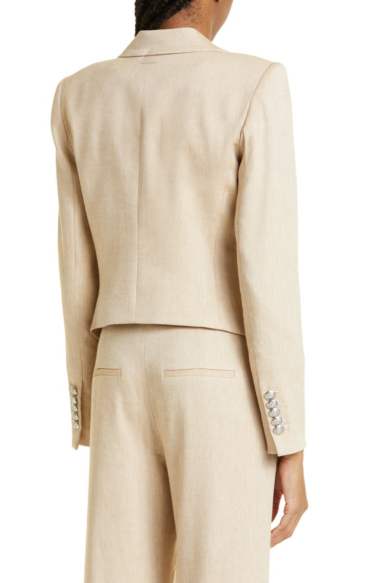 Veronica Beard Hosanna Linen Blend Dickey Jacket, Alternate, color, Khaki Melange