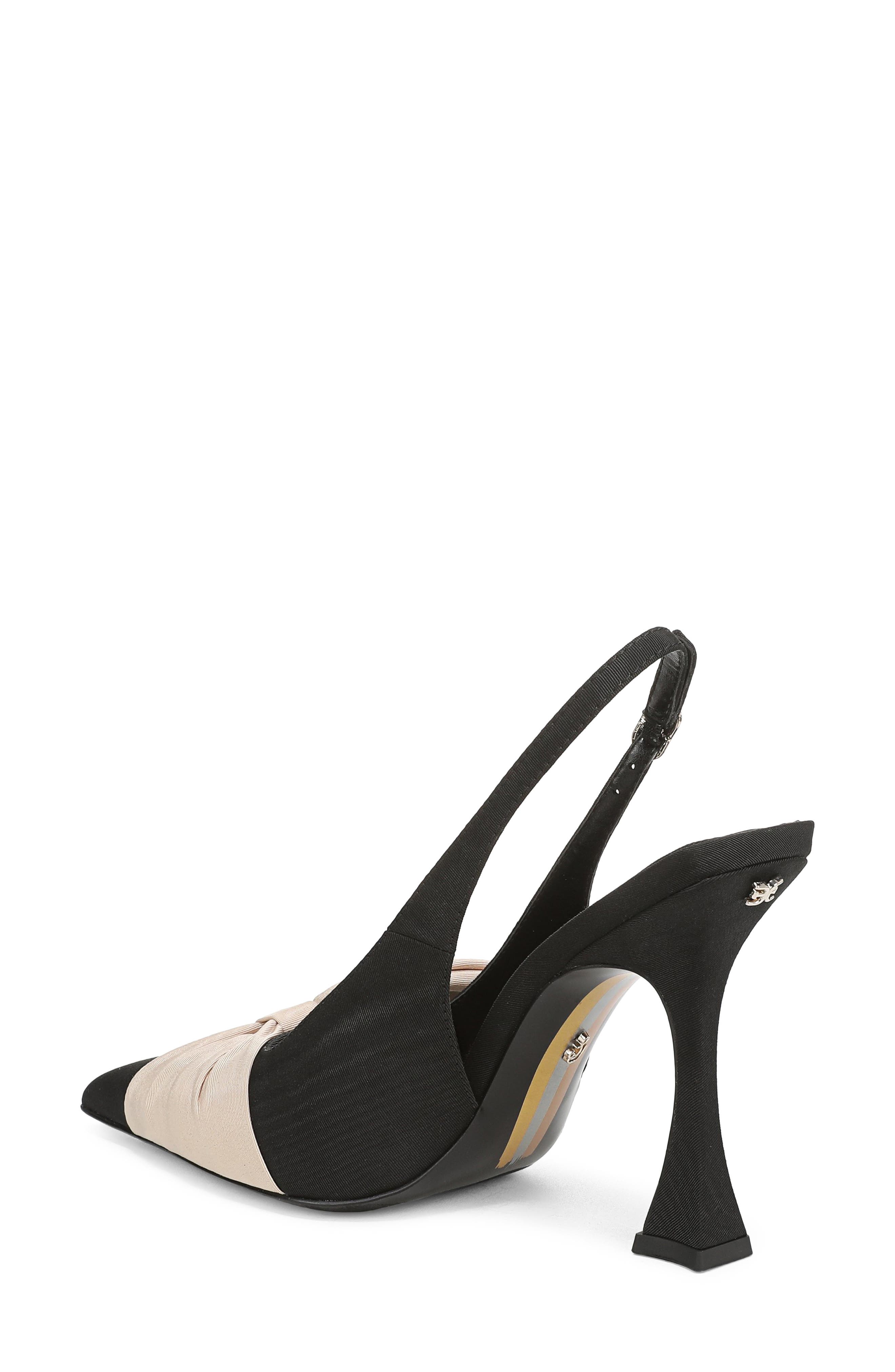 Sam Edelman Onia Pointed Toe Slingback Pump, Alternate, color, Black/Sand