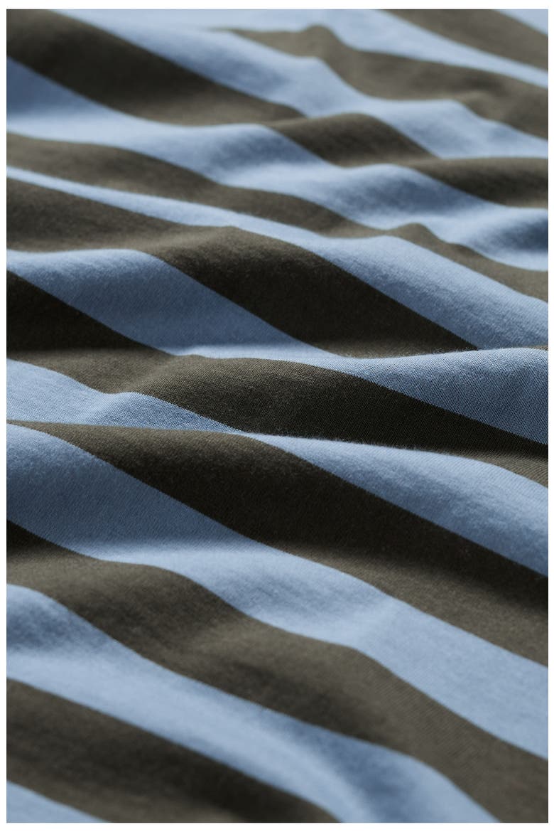 Sailor Stripe Three-Quarter Sleeve Organic Cotton Top, Alternate, color, CORNISH NORI