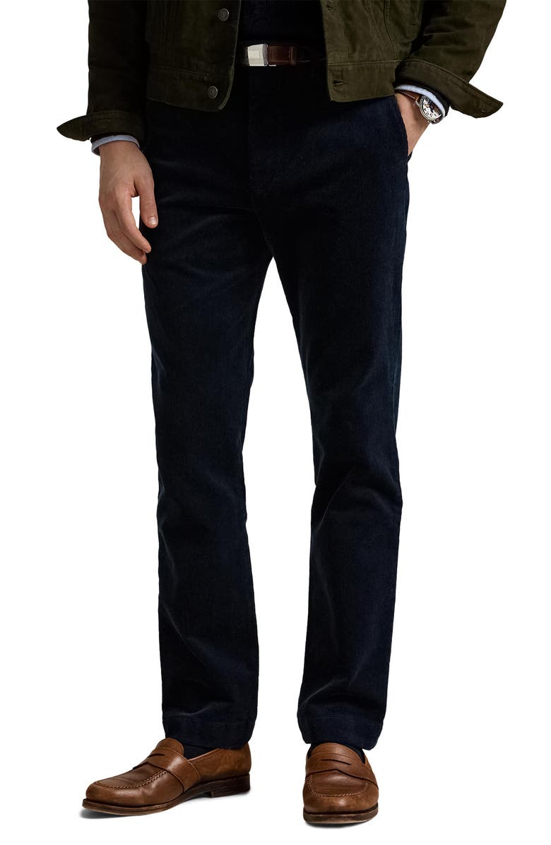 Polo Ralph Lauren Andover Slim Fit Stretch Corduroy Pants, Main, color, Aviator Navy