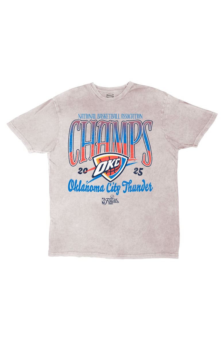 Stadium Essentials Unisex Stadium Essentials  Gray Oklahoma City Thunder 2025 NBA Finals Champions Sky High Oversized Vintage Wash T-Shirt, Alternate, color, 