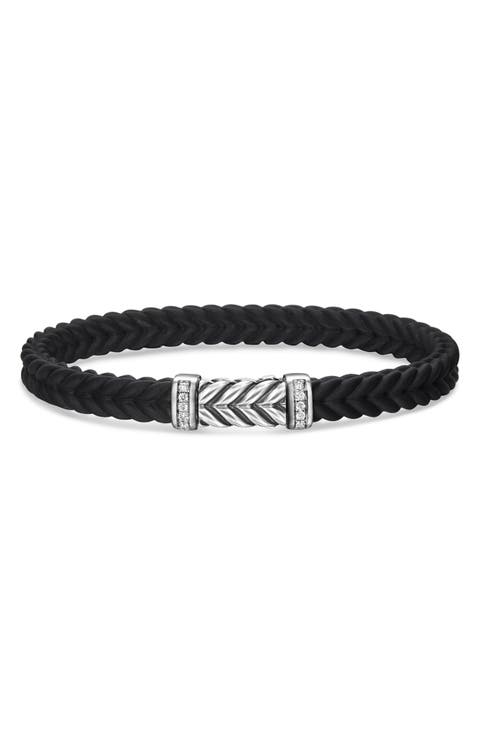 Men's Chevron Station Rubber Bracelet