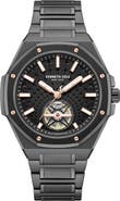 Kenneth Cole New York Benson Open Heart Blue Dial Automatic Bracelet Watch, 43mm