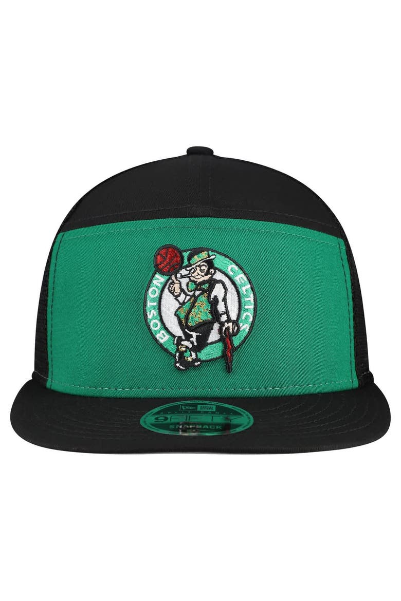 Men's New Era  Kelly Green/Black Boston Celtics Outdoor Split Panel 9FIFTY Snapback Hat, Alternate, color, Kelly Green