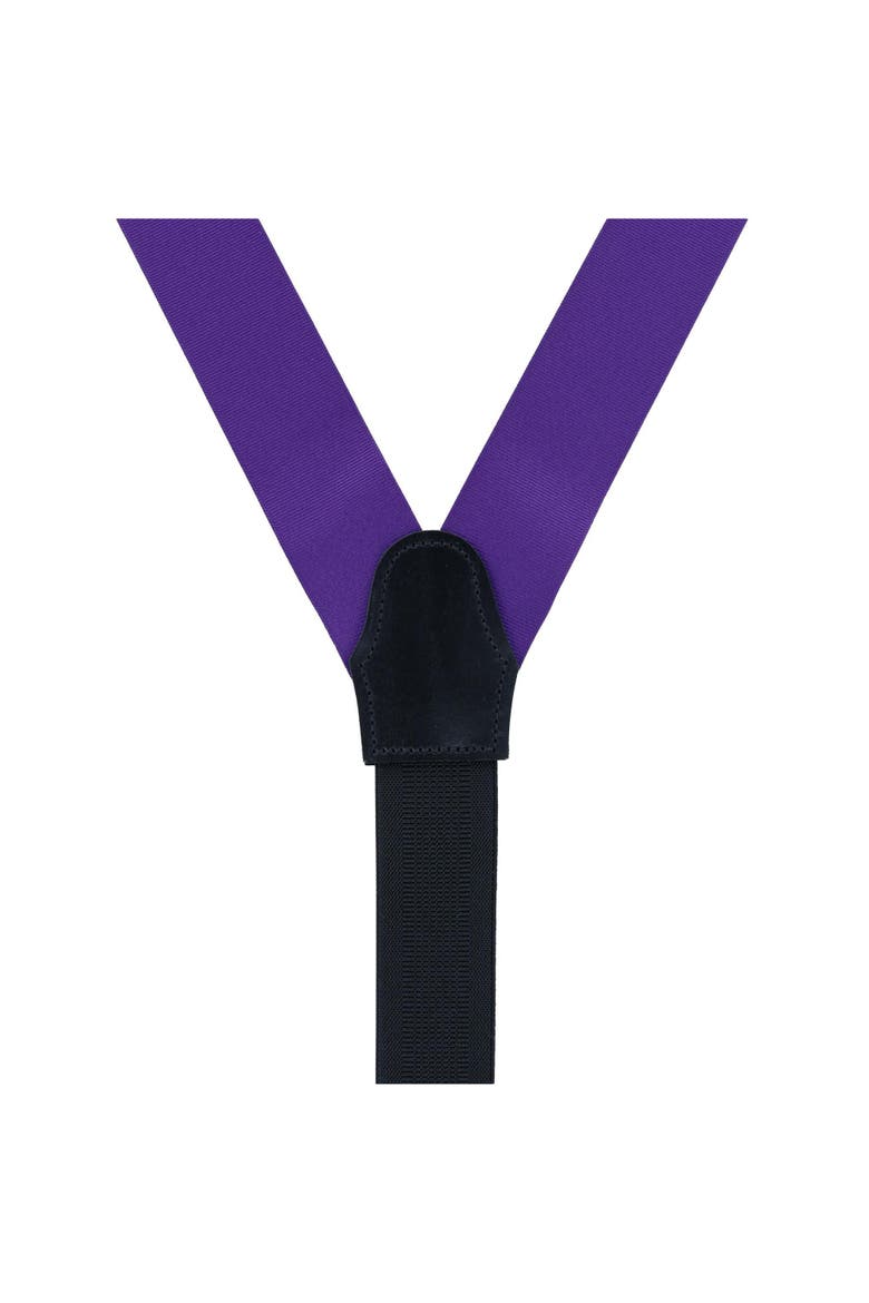 Big & Tall Phoenix Grosgrain Non Stretch Ribbon Button End Suspenders, Alternate, color, Purple