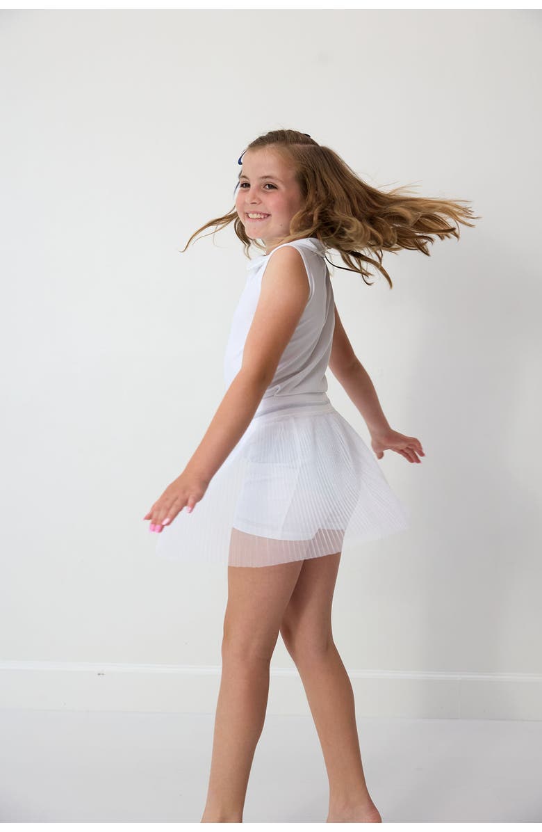 Courtside Kids Girls Pleated Skort, Alternate, color, White