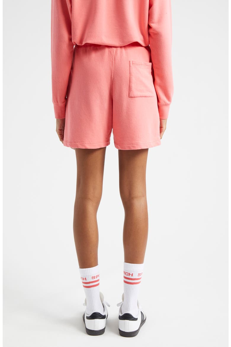 Serif Logo Stretch Organic Cotton Gym Shorts, Alternate, color, COTTON CANDY