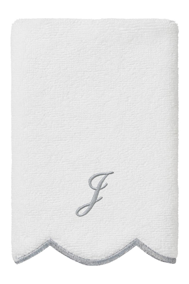 Scallop Personalized Monogram 3-Piece Towel Set, Alternate, color, WHITE/ GRAY J