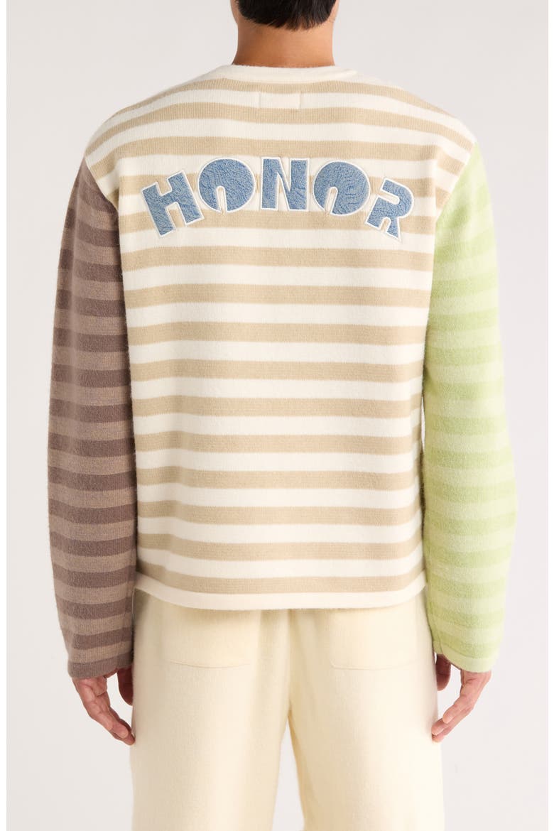 Mixed Stripe Sweater, Alternate, color, BONE