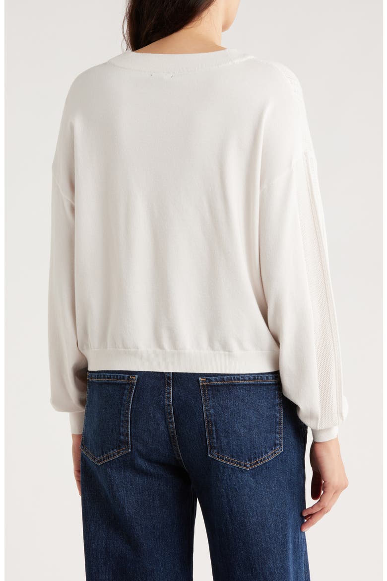 Cosett Pointelle V-Neck Cardigan, Alternate, color, MOONSTONE