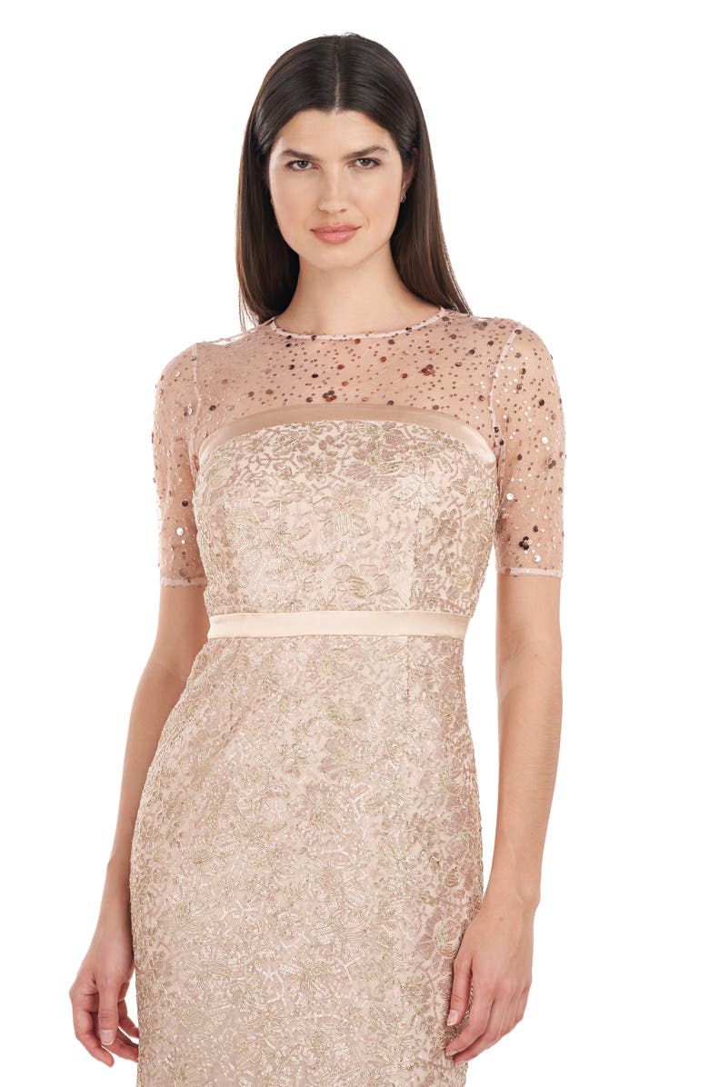 JS Collections Maisie Illusion Column Gown, Alternate, color,