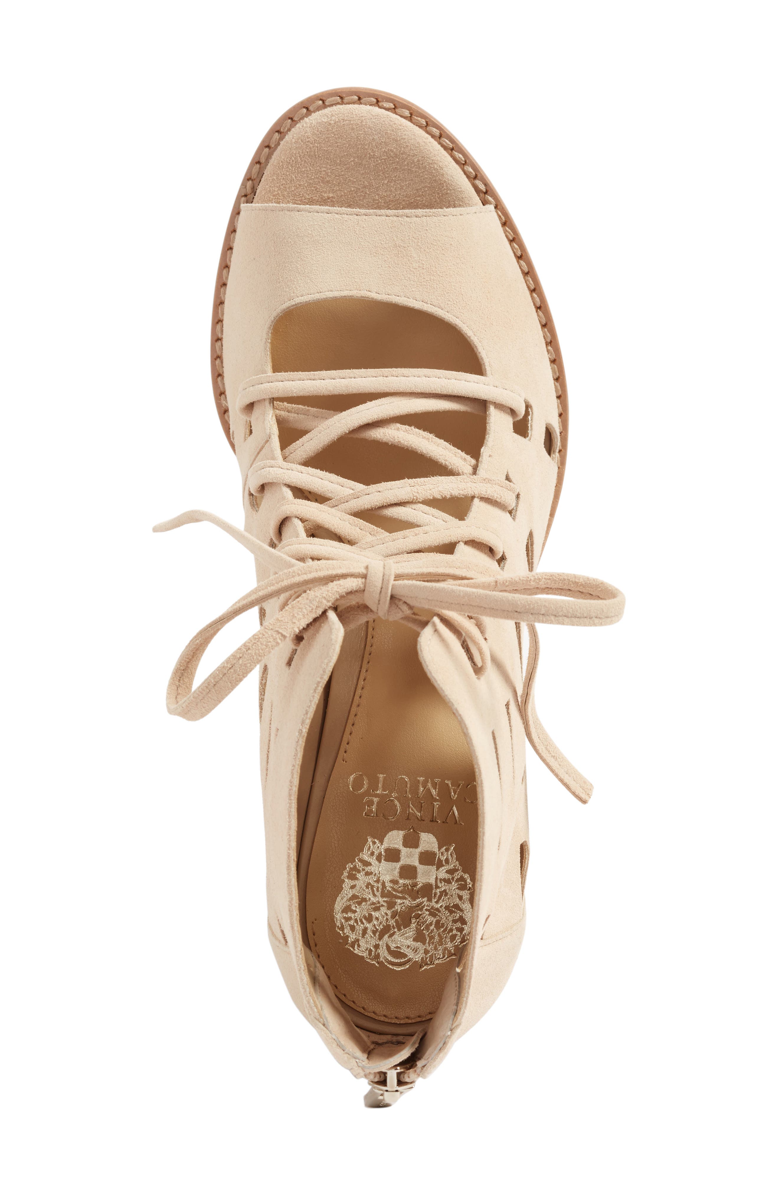 Tressa Perforated Lace-Up Sandal, Alternate, color, PUCKER UP SUEDE