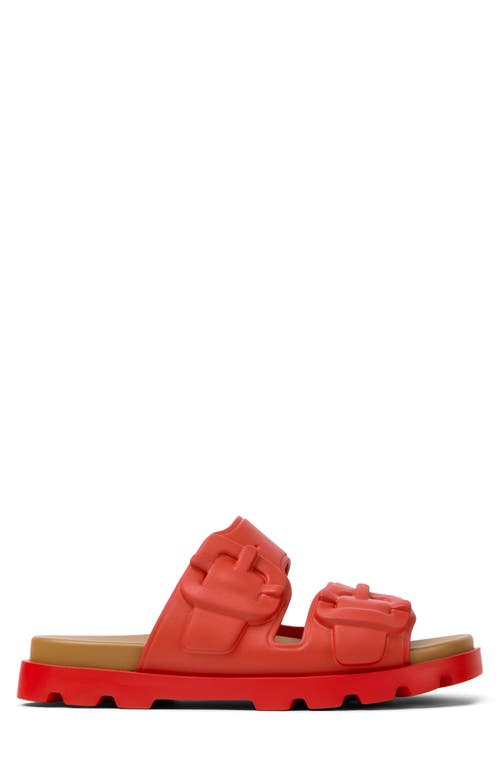 Camper Brutus Slide Sandal In Bright Red