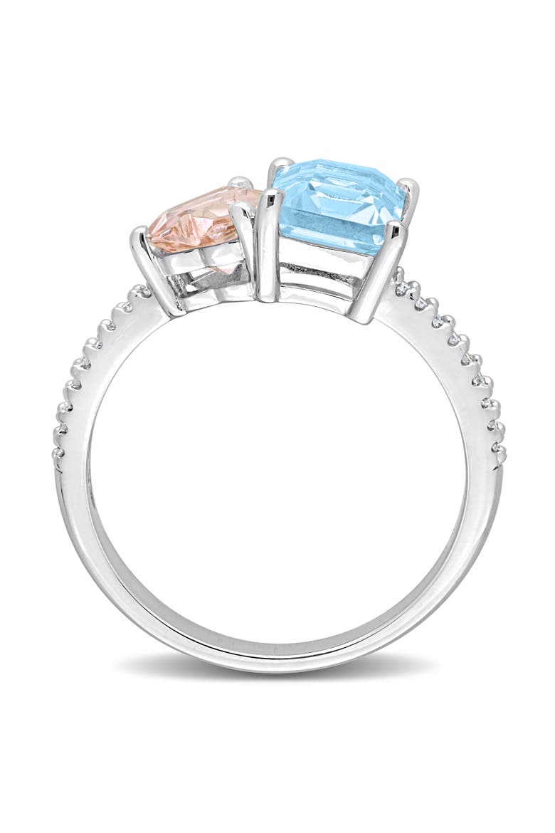 Topaz, Morganite & Diamond 2-Stone Ring, Alternate, color, Topaz