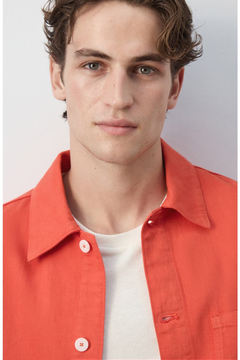 Regular Fit Overshirt, Alternate, color, CORAL RED
