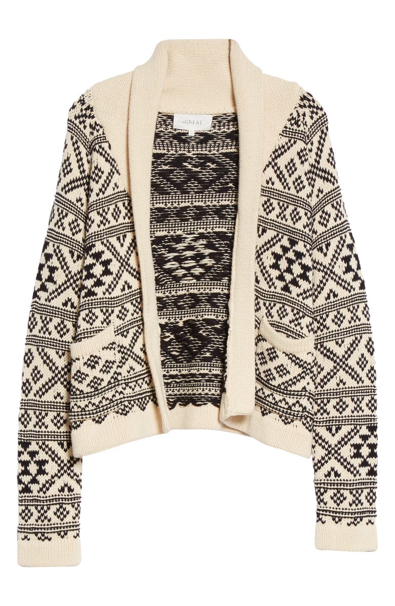 THE GREAT. Lodge Fair Isle Open Front Cardigan, Alternate, color, 