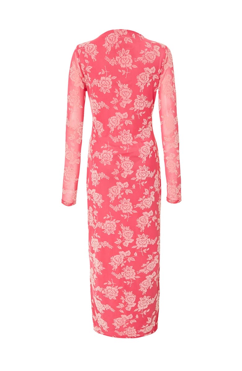 QUIZ Floral Flocked Mesh Maxi Dress, Alternate, color, 