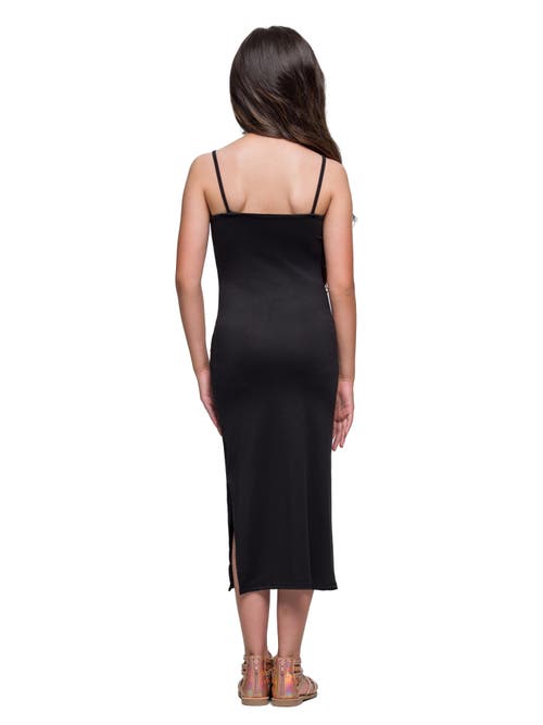 24sevenkid Ruffle Spaghetti Strap Maxi Dress In Black