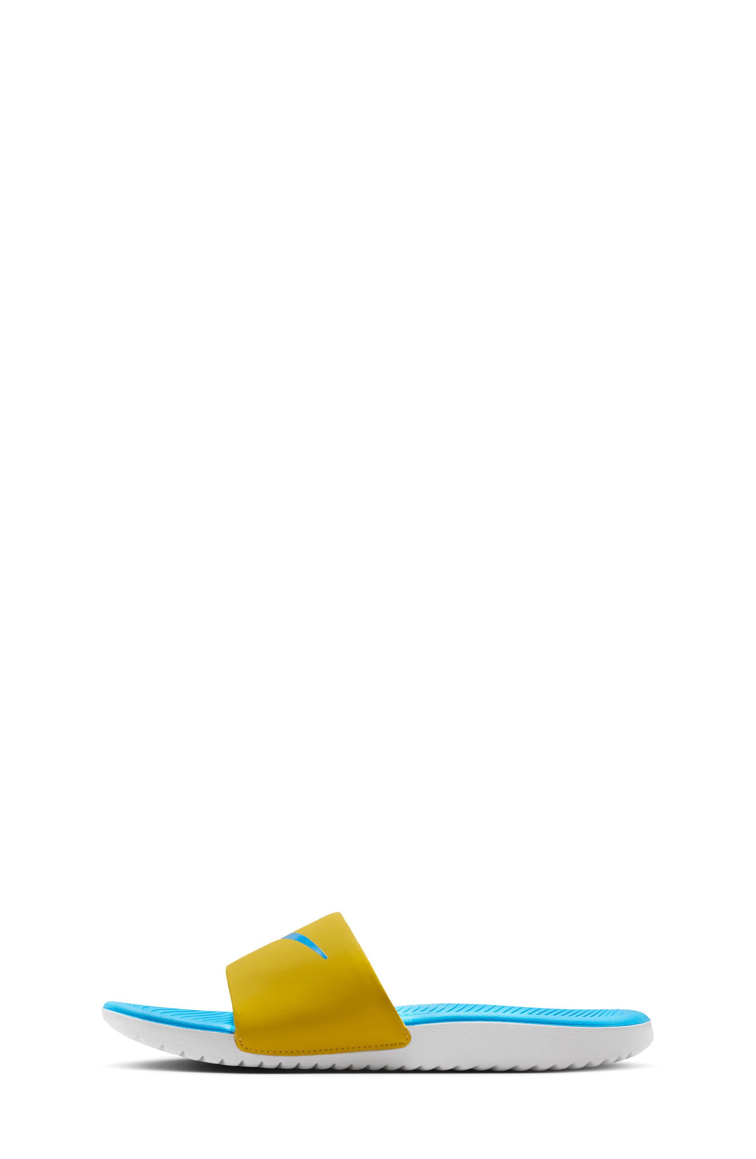 Kids' Kawa Slide Sandal, Alternate, color, SAFFRON QUARTZ/ BLUE/ SAIL