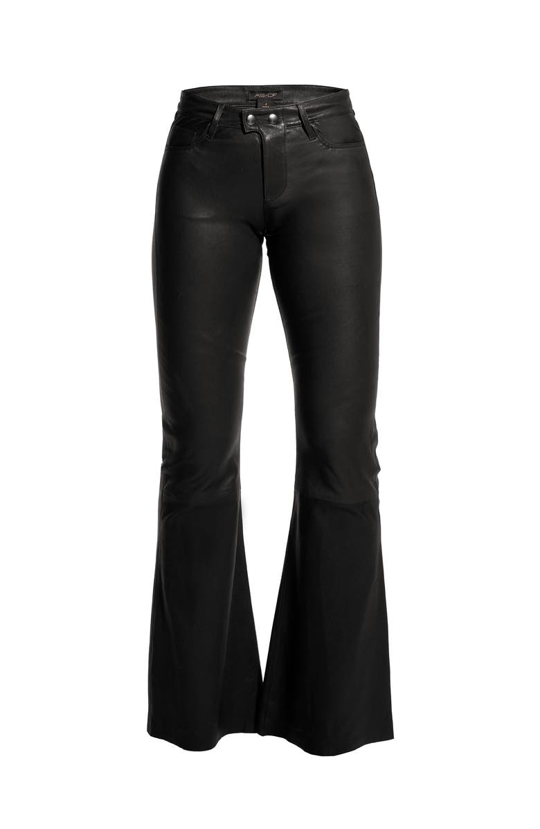 AS by DF Robbie Stretch Leather Flares, Alternate, color, Black
