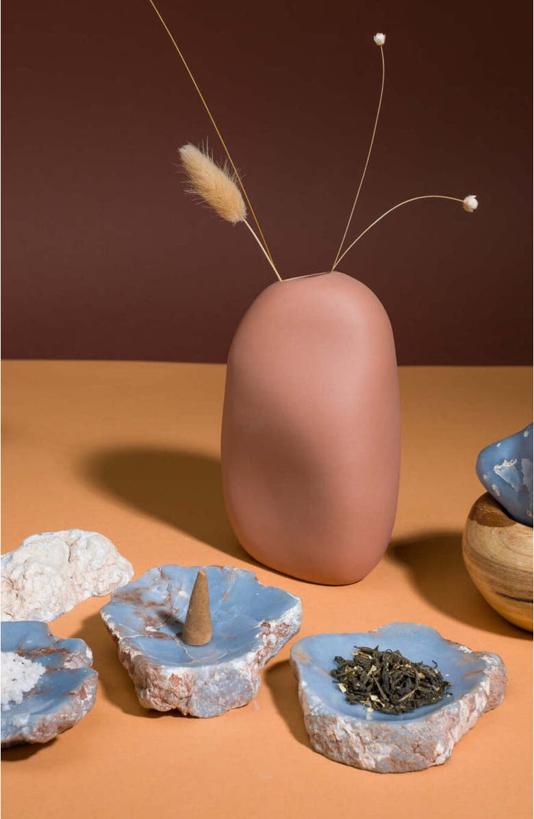 DAR PROYECTOS Organic Gemstone Catchall Dish 4" Angelite Blue, Alternate, color, 