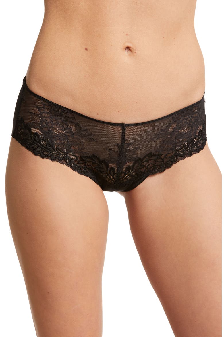 Refresh Girl Mesh & Lace Briefs, Main, color, BLACK