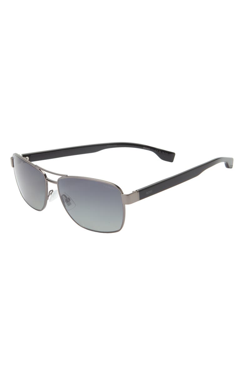 BOSS 60mm Polarized Rectangular Sunglasses, Alternate, color,