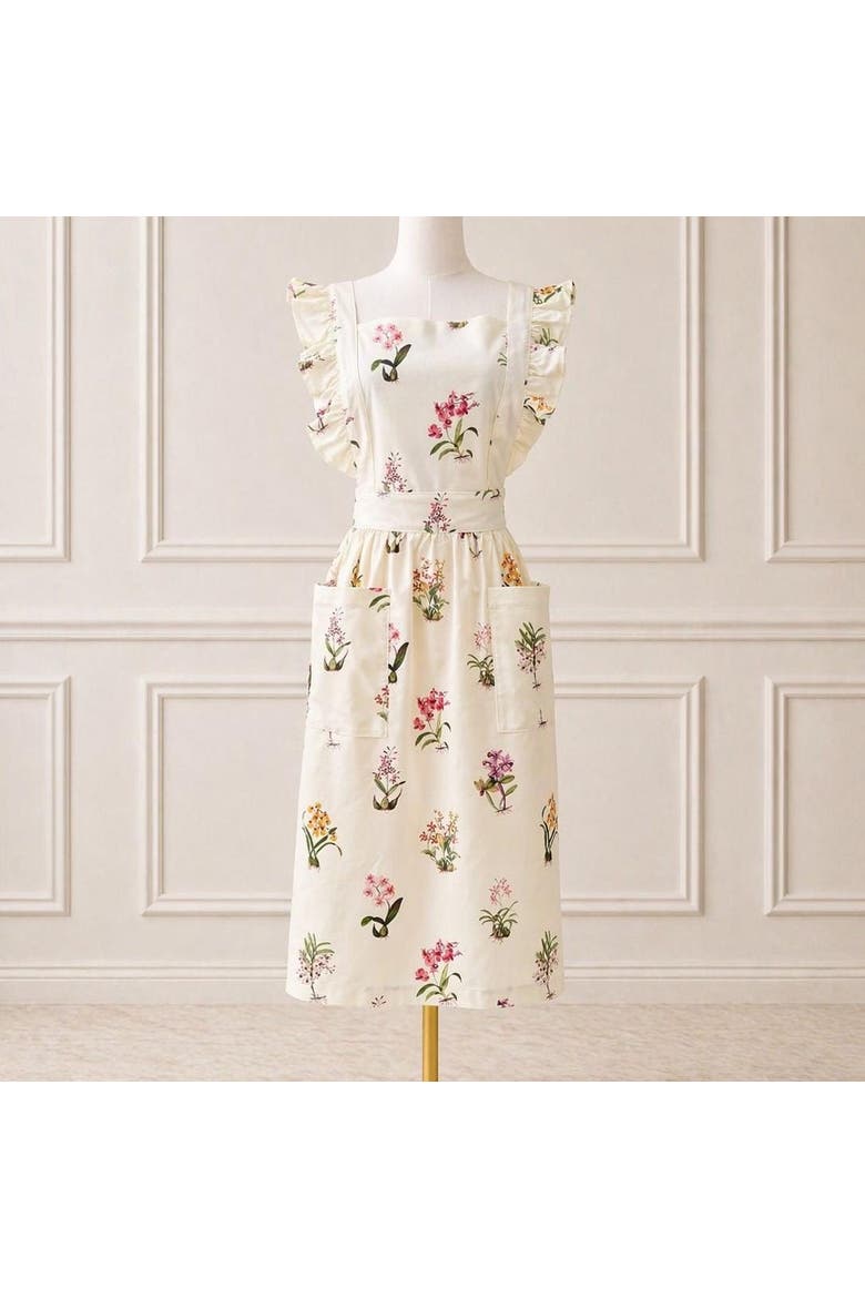 Botanical Orchid Mommy Hostess Apron, Alternate, color, Pink Orchid