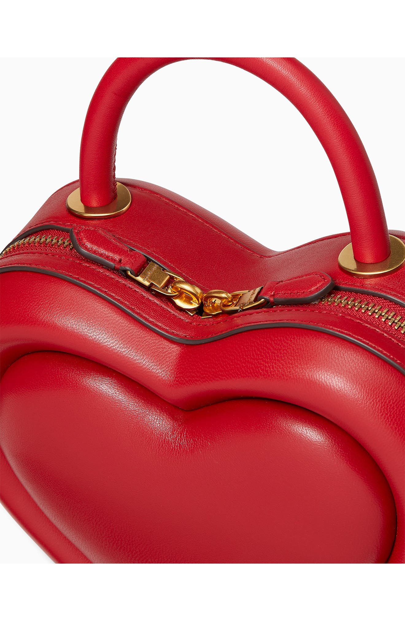3d heart leather crossbody bag, Alternate, color, PERFECT CHERRY