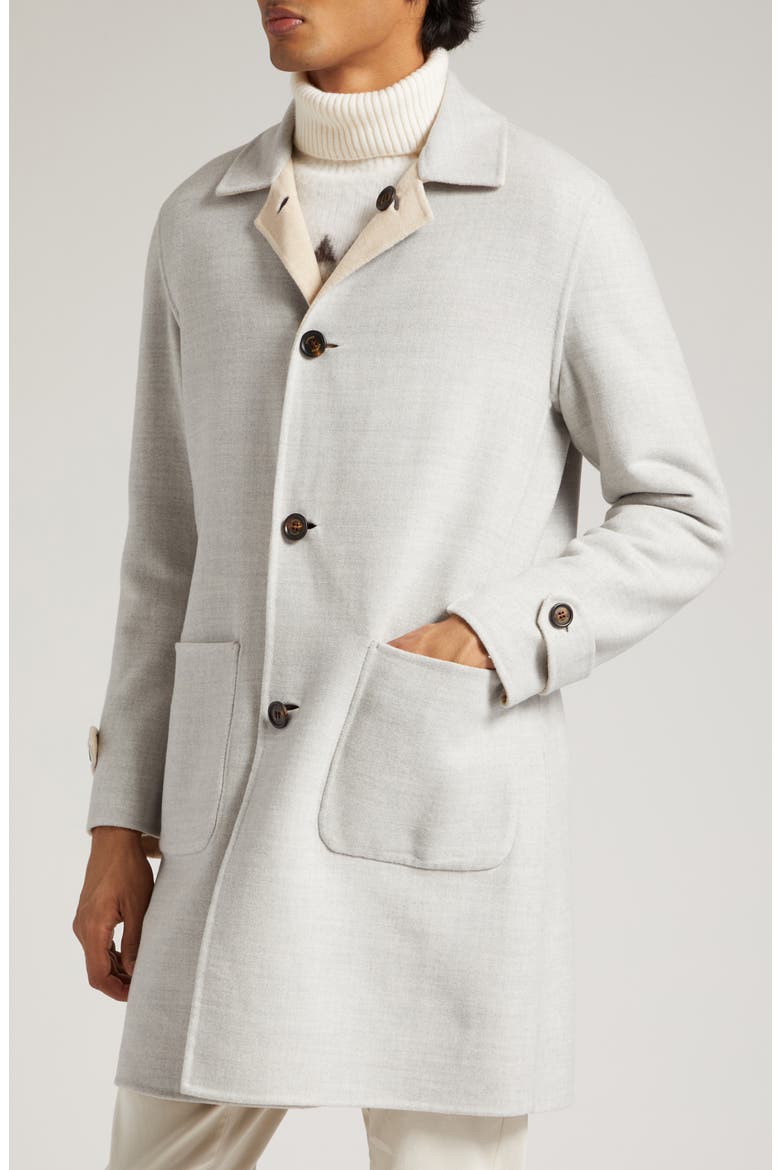Reversible Double Face Wool Coat, Alternate, color, LIGHT GREY-SAND-WHITE