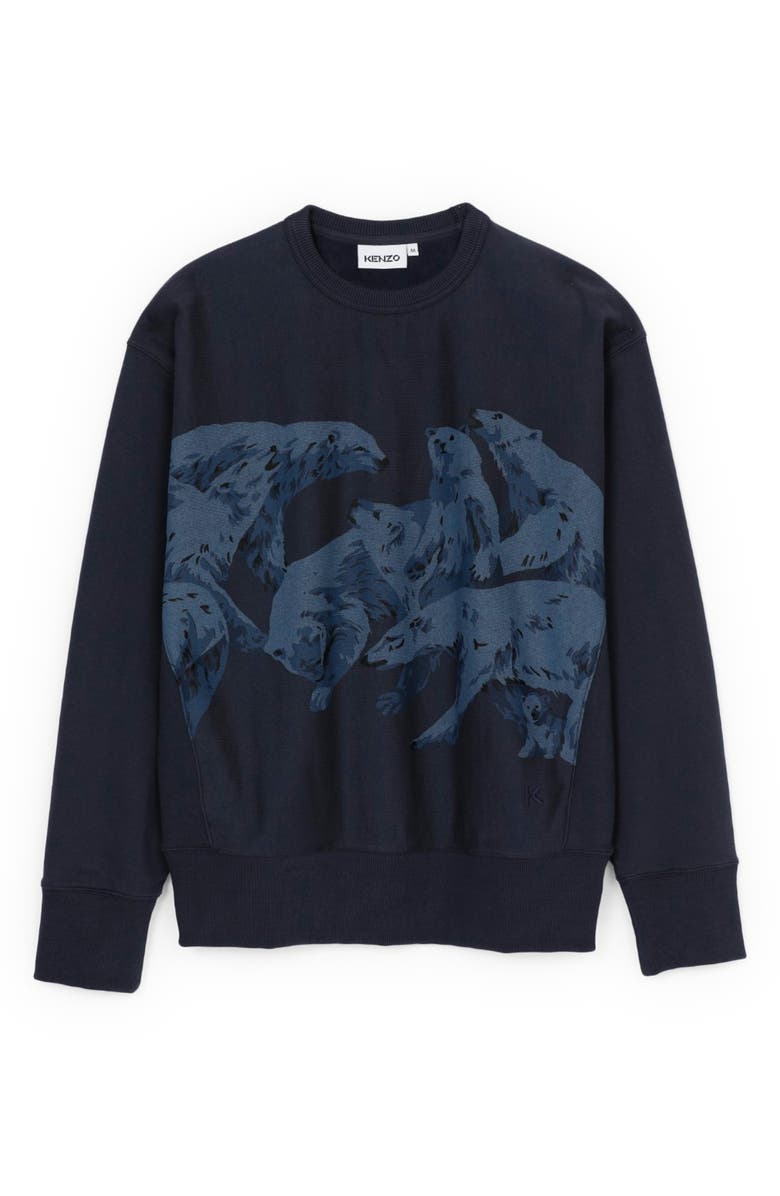 KENZO Polar Bear Print Organic Cotton Sweatshirt, Main, color,
