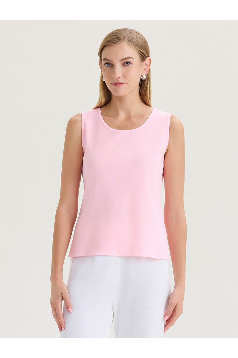 Double Scoop Neck Mylana Knit Tank, Main, color, Mystic Green
