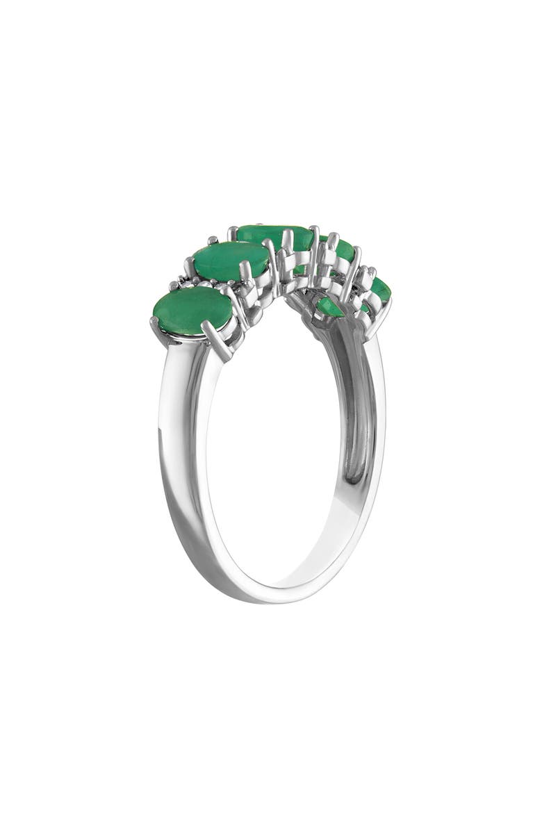 FZN Sterling Silver Emerald & Diamond Ring, Alternate, color, Green/ Silver