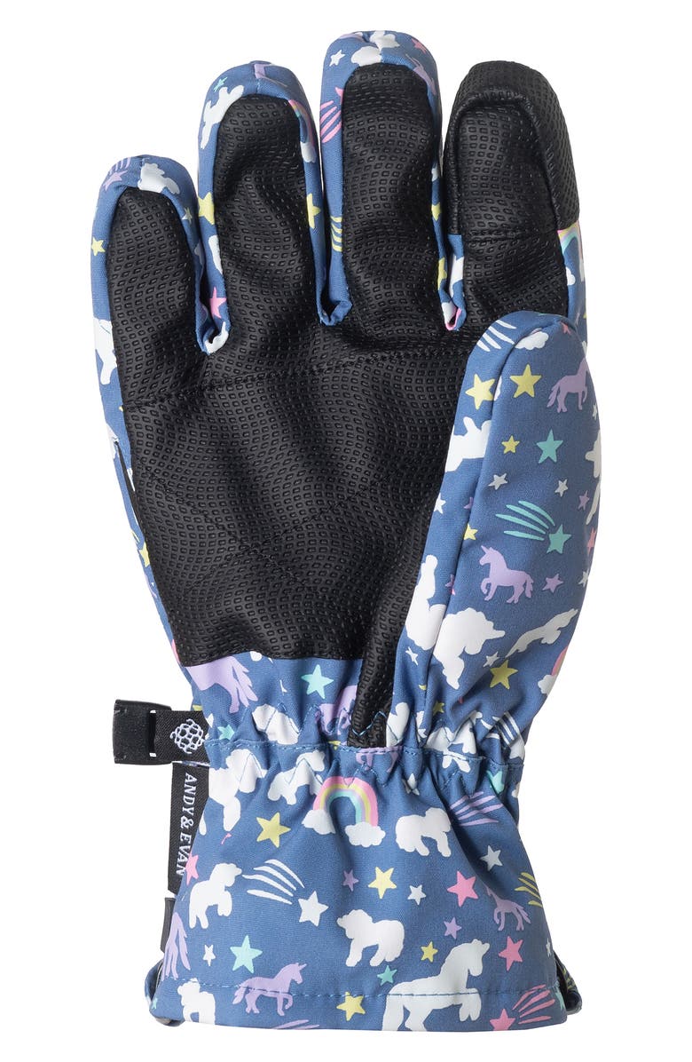 Andy & Evan Kids' Color Change Zip Gloves, Alternate, color, Navy Unicorn