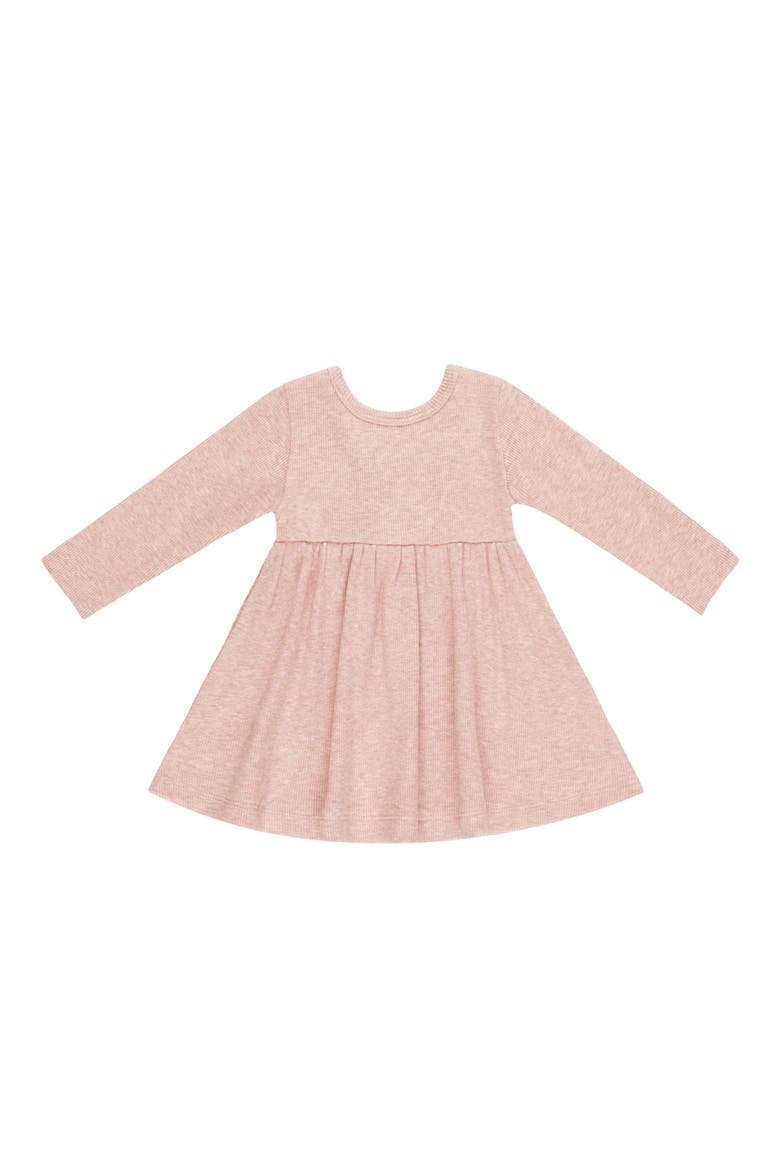 Ribbed Long Sleeve Dress, Main, color, ROSE