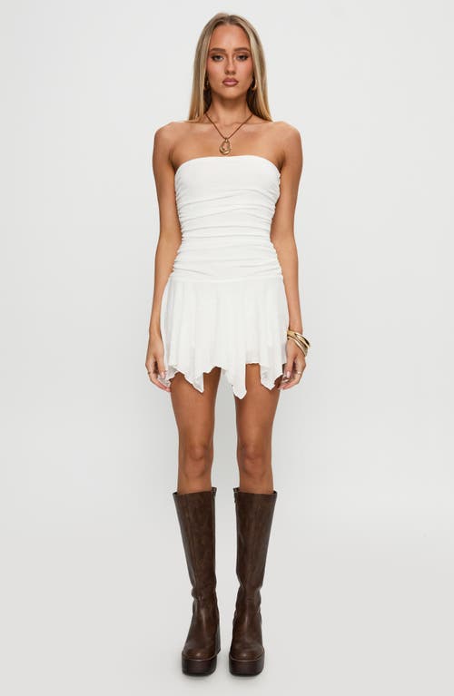 PRINCESS POLLY PRINCESS POLLY MINXIE STRAPLESS HANDKERCHIEF HEM MINIDRESS 