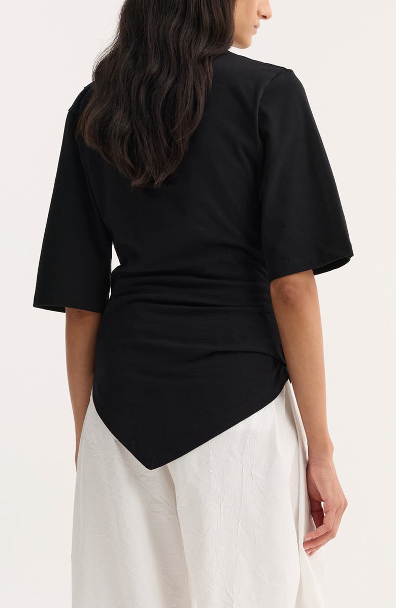 Róhe Reinvented Twisted Organic Cotton T-Shirt, Alternate, color, Black