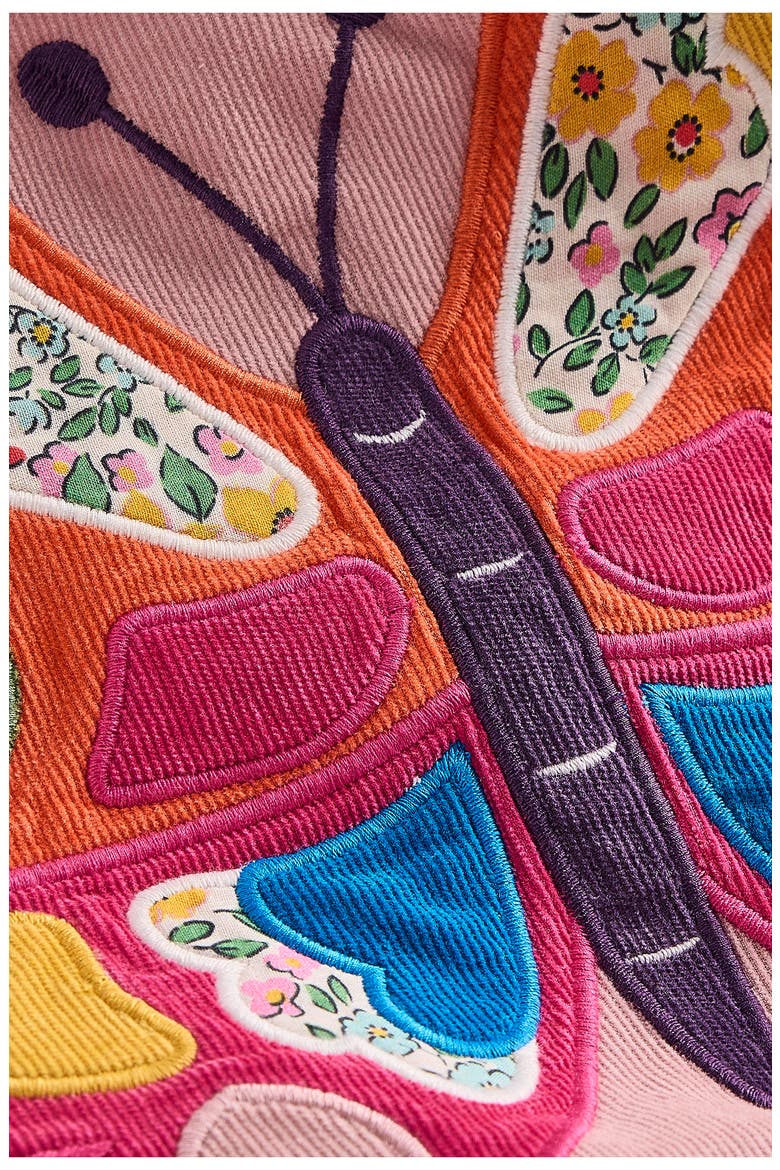 Kids' Butterfly Appliqué Corduroy Pinafore Dress, Alternate, color, FORMICA PINK BUTTERFLY