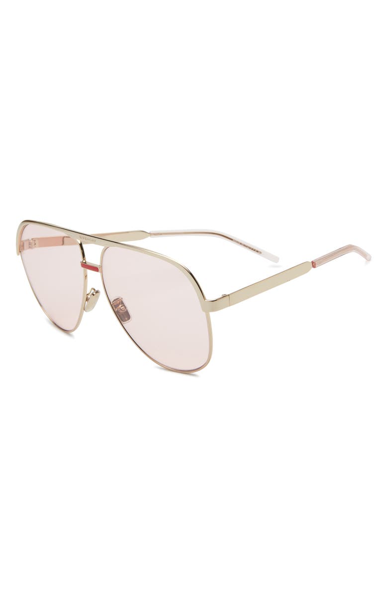 Givenchy G Ride 62mm Oversize Pilot Sunglasses, Alternate, color, Shiny Endura Gold / Violet