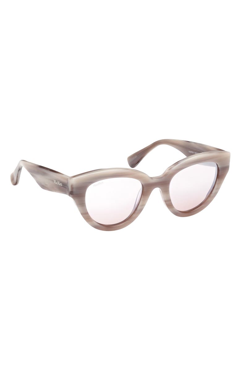 Max Mara Glimpse 50mm Polarized Cat Eye Sunglasses, Alternate, color, Camel Horn / Brown Lenses