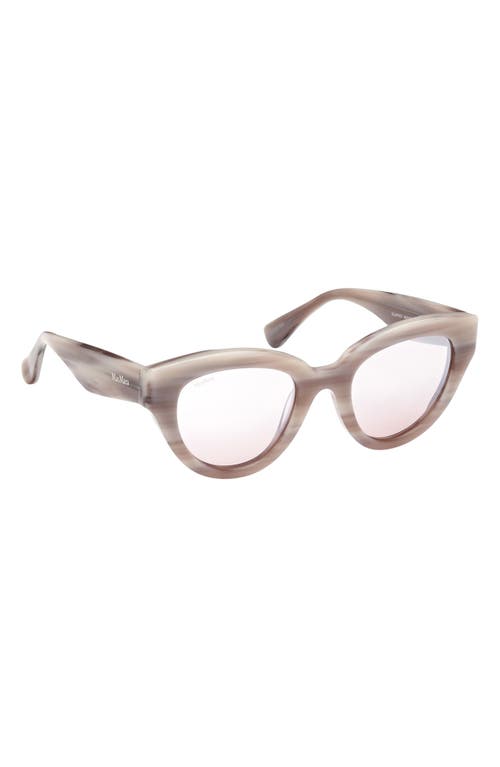 Max Mara Glimpse 50mm Polarized Cat Eye Sunglasses In Camel Horn/brown Lenses
