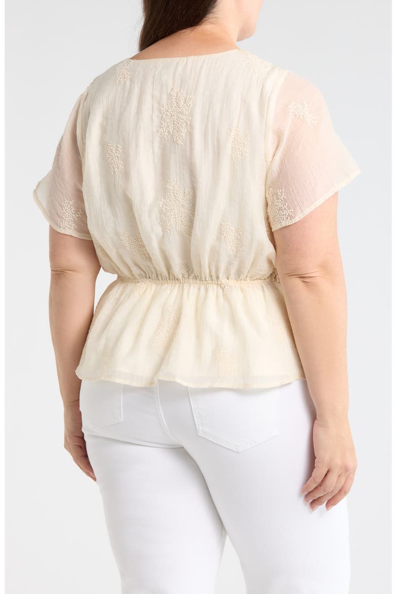 Embroidered Wrap Top, Alternate, color, CREAM