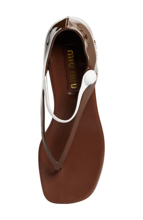 Shop Miu Miu Mary Jane Sandal In Palissandro/bianco