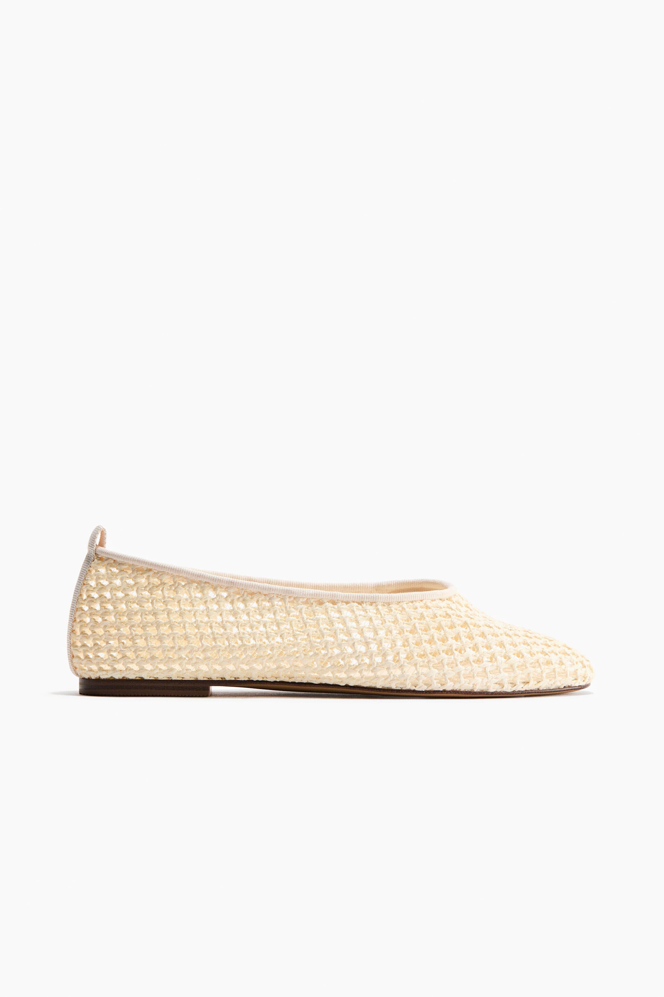 H&M Braided Ballet Flats, Alternate, color, Cream
