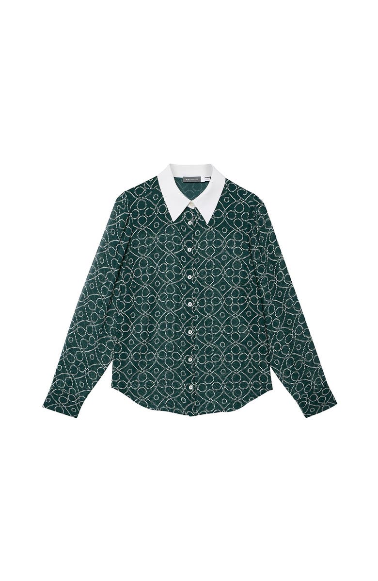 MINT VELVET Printed Sheer Shirt, Alternate, color, Green