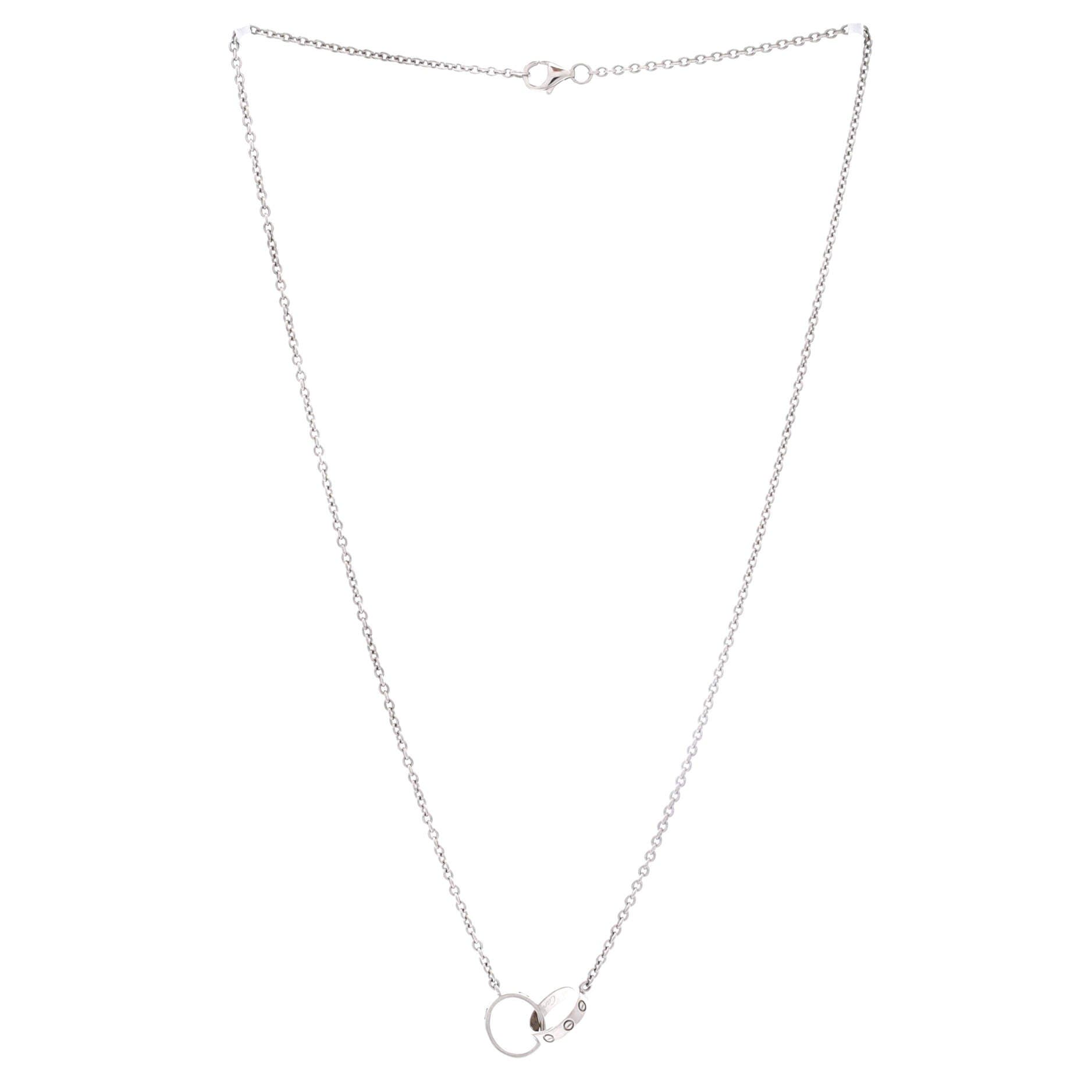 Love Interlocking Necklace 18K White Gold, Alternate, color, Metallic Gold